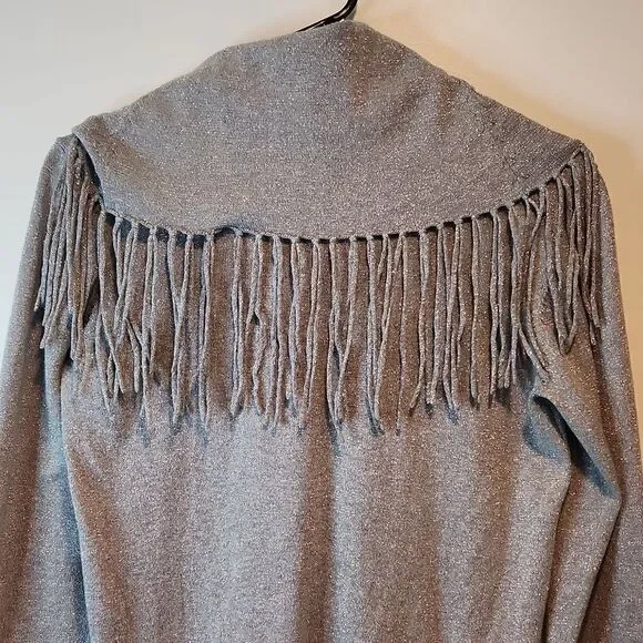 Michael Kors Turtleneck Sweater Long Sleeve Shirt Women's Size Small Silver NICE - Picture 8 of 12